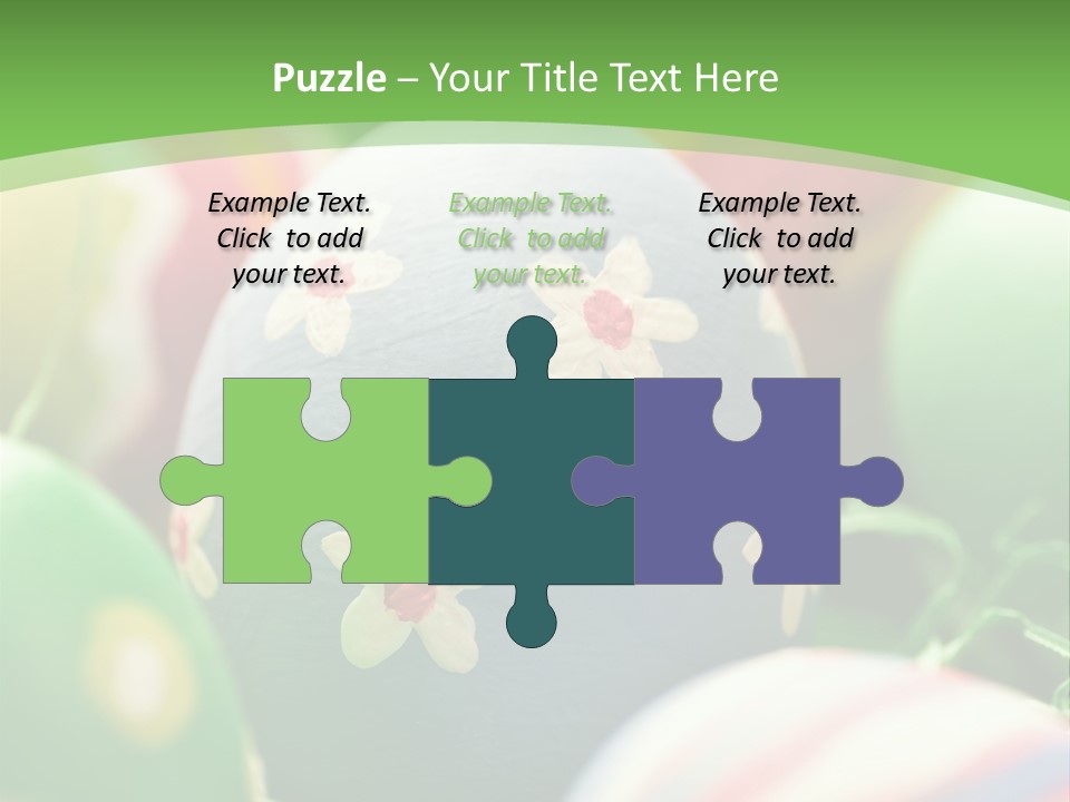 Cheerful Cluster Of Easter Eggs Painted With Rough Strokes - Close Up PowerPoint Template