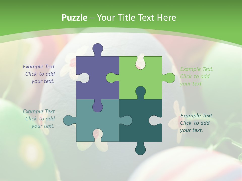 Cheerful Cluster Of Easter Eggs Painted With Rough Strokes - Close Up PowerPoint Template