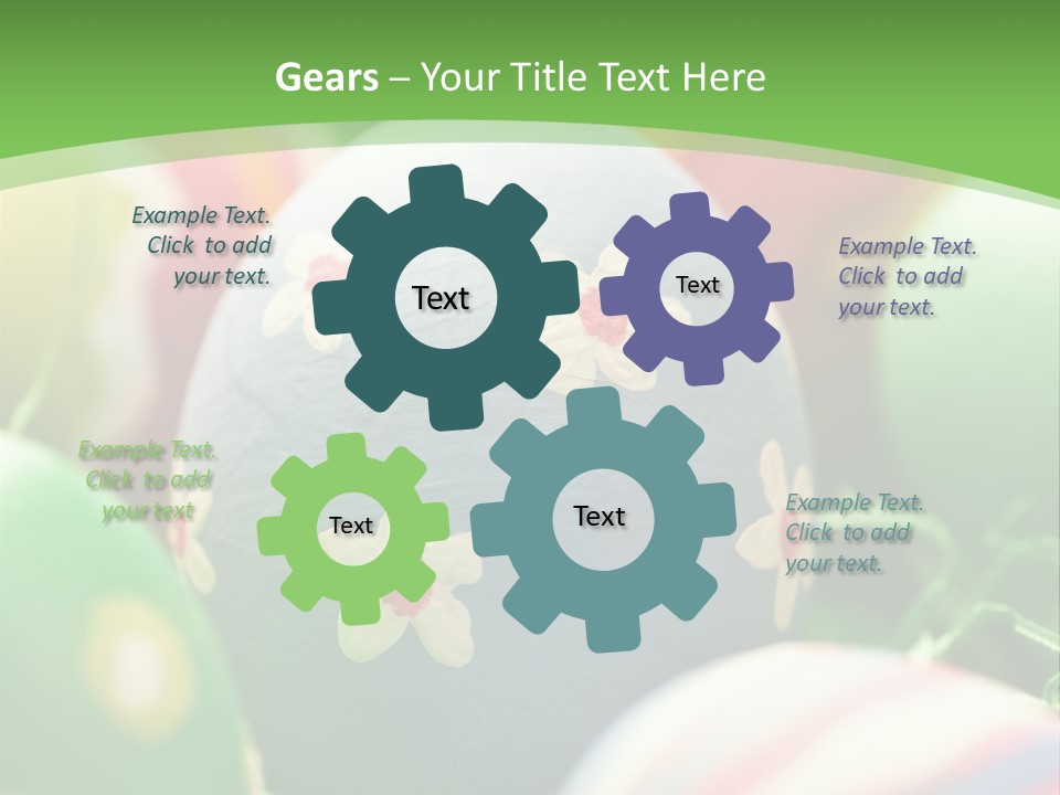 Cheerful Cluster Of Easter Eggs Painted With Rough Strokes - Close Up PowerPoint Template