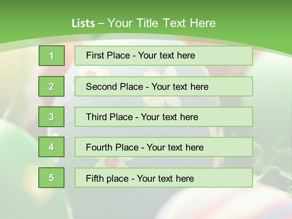 Cheerful Cluster Of Easter Eggs Painted With Rough Strokes - Close Up PowerPoint Template