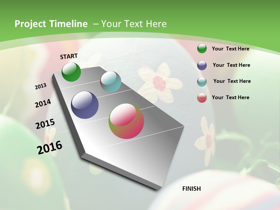 Cheerful Cluster Of Easter Eggs Painted With Rough Strokes - Close Up PowerPoint Template