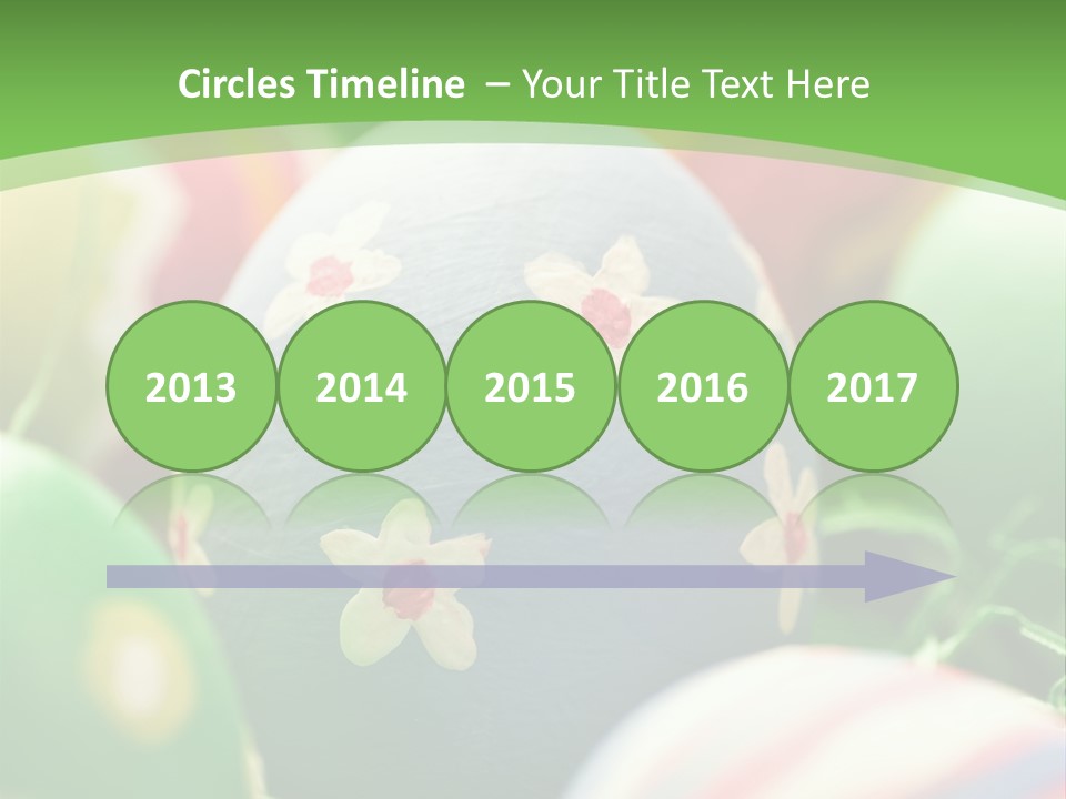 Cheerful Cluster Of Easter Eggs Painted With Rough Strokes - Close Up PowerPoint Template