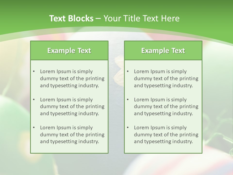 Cheerful Cluster Of Easter Eggs Painted With Rough Strokes - Close Up PowerPoint Template