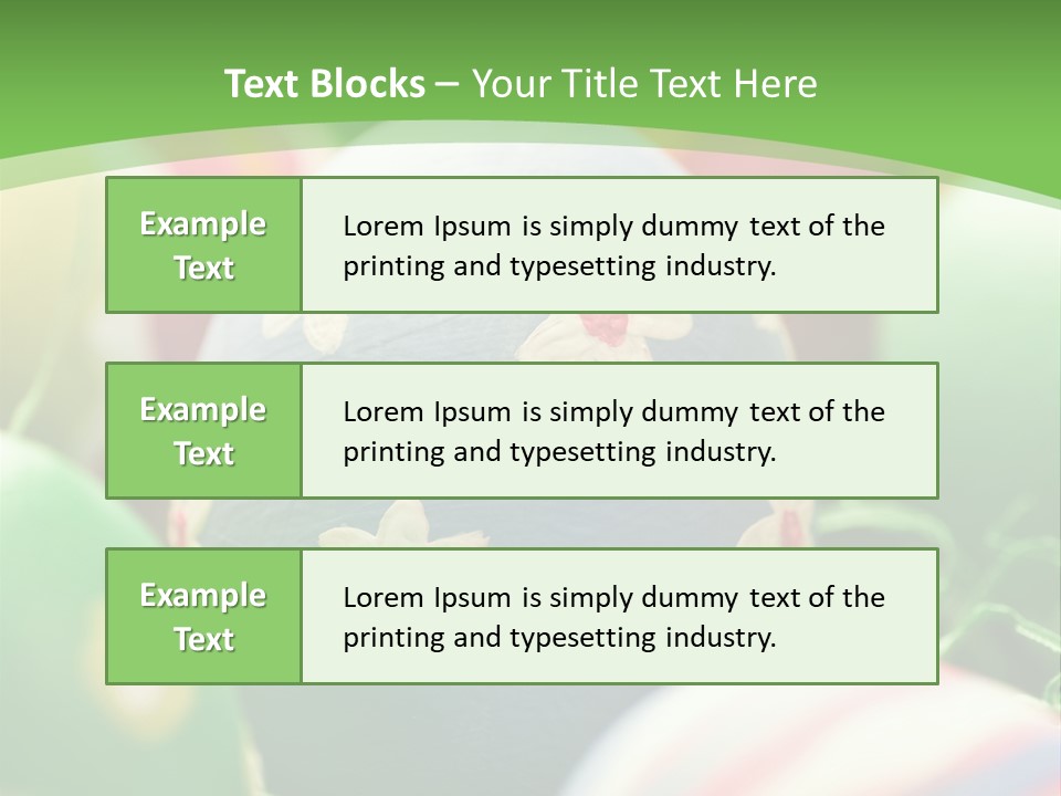 Cheerful Cluster Of Easter Eggs Painted With Rough Strokes - Close Up PowerPoint Template