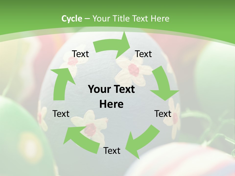 Cheerful Cluster Of Easter Eggs Painted With Rough Strokes - Close Up PowerPoint Template