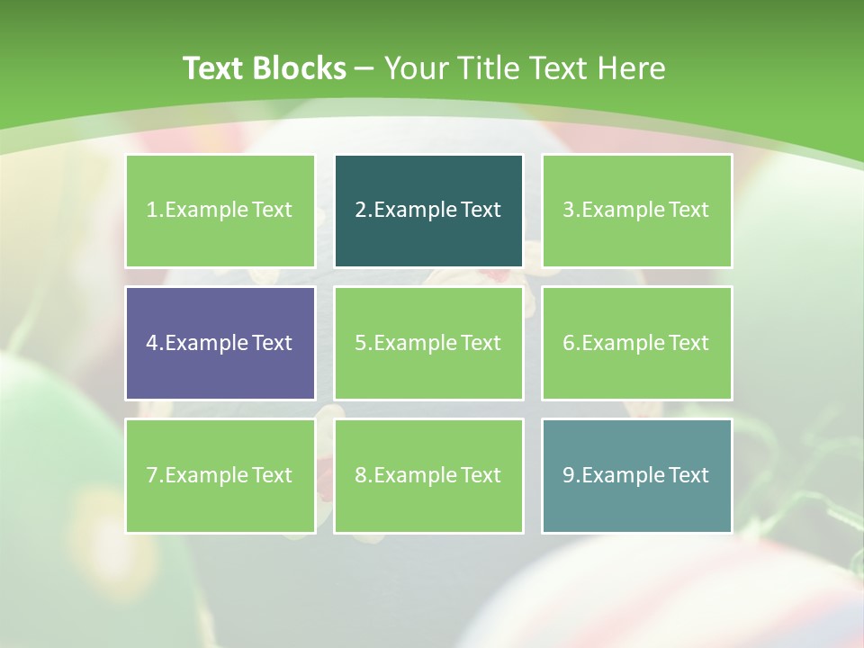 Cheerful Cluster Of Easter Eggs Painted With Rough Strokes - Close Up PowerPoint Template