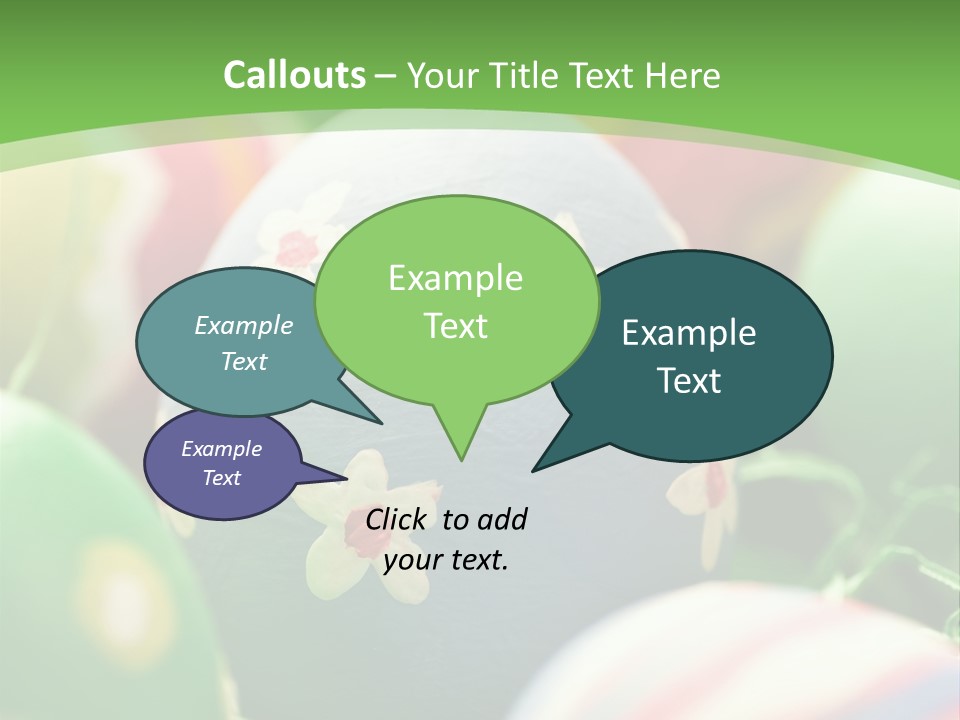 Cheerful Cluster Of Easter Eggs Painted With Rough Strokes - Close Up PowerPoint Template