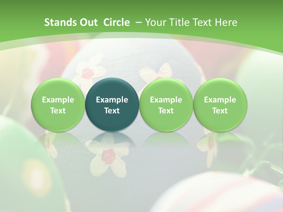 Cheerful Cluster Of Easter Eggs Painted With Rough Strokes - Close Up PowerPoint Template