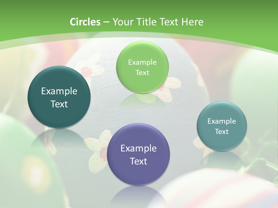 Cheerful Cluster Of Easter Eggs Painted With Rough Strokes - Close Up PowerPoint Template