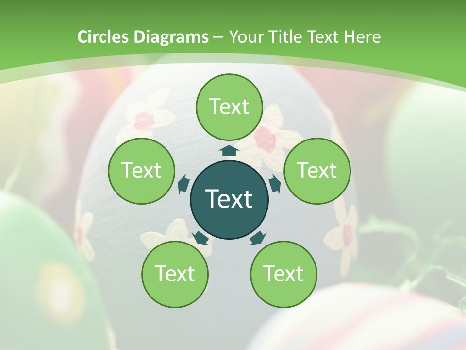 Cheerful Cluster Of Easter Eggs Painted With Rough Strokes - Close Up PowerPoint Template