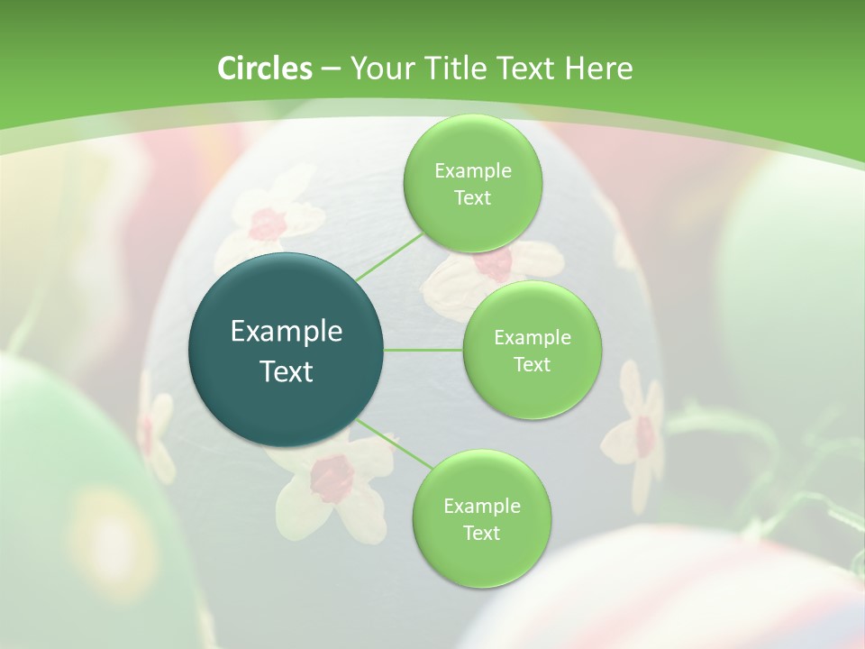 Cheerful Cluster Of Easter Eggs Painted With Rough Strokes - Close Up PowerPoint Template