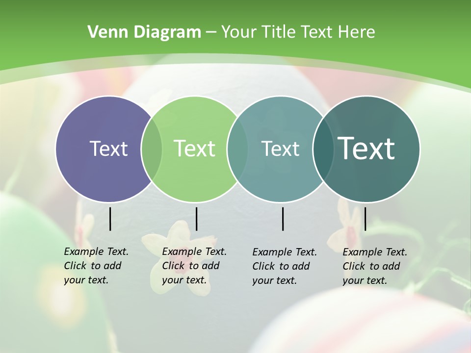 Cheerful Cluster Of Easter Eggs Painted With Rough Strokes - Close Up PowerPoint Template