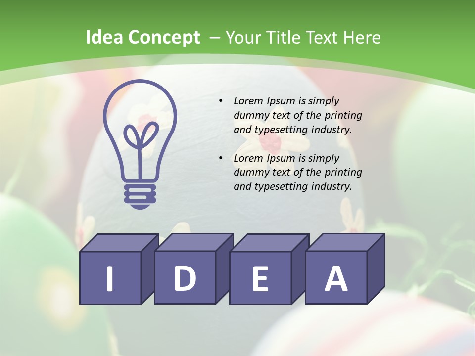 Cheerful Cluster Of Easter Eggs Painted With Rough Strokes - Close Up PowerPoint Template