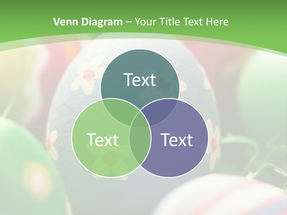 Cheerful Cluster Of Easter Eggs Painted With Rough Strokes - Close Up PowerPoint Template