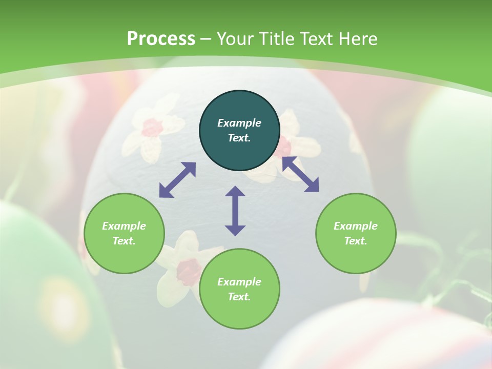 Cheerful Cluster Of Easter Eggs Painted With Rough Strokes - Close Up PowerPoint Template