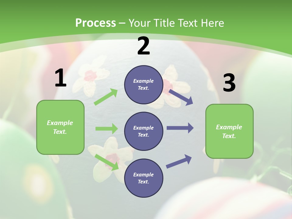 Cheerful Cluster Of Easter Eggs Painted With Rough Strokes - Close Up PowerPoint Template