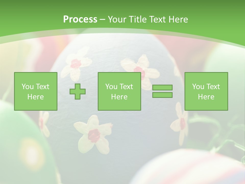 Cheerful Cluster Of Easter Eggs Painted With Rough Strokes - Close Up PowerPoint Template