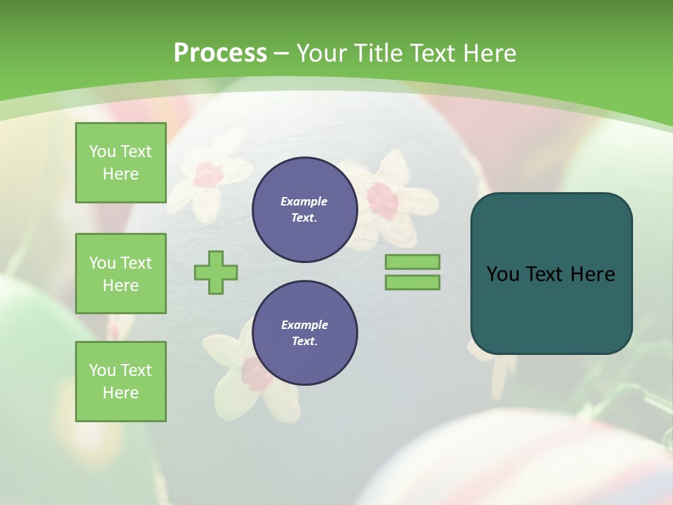 Cheerful Cluster Of Easter Eggs Painted With Rough Strokes - Close Up PowerPoint Template