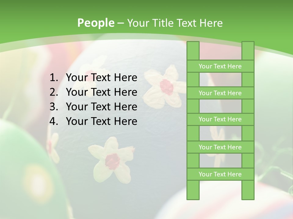 Cheerful Cluster Of Easter Eggs Painted With Rough Strokes - Close Up PowerPoint Template