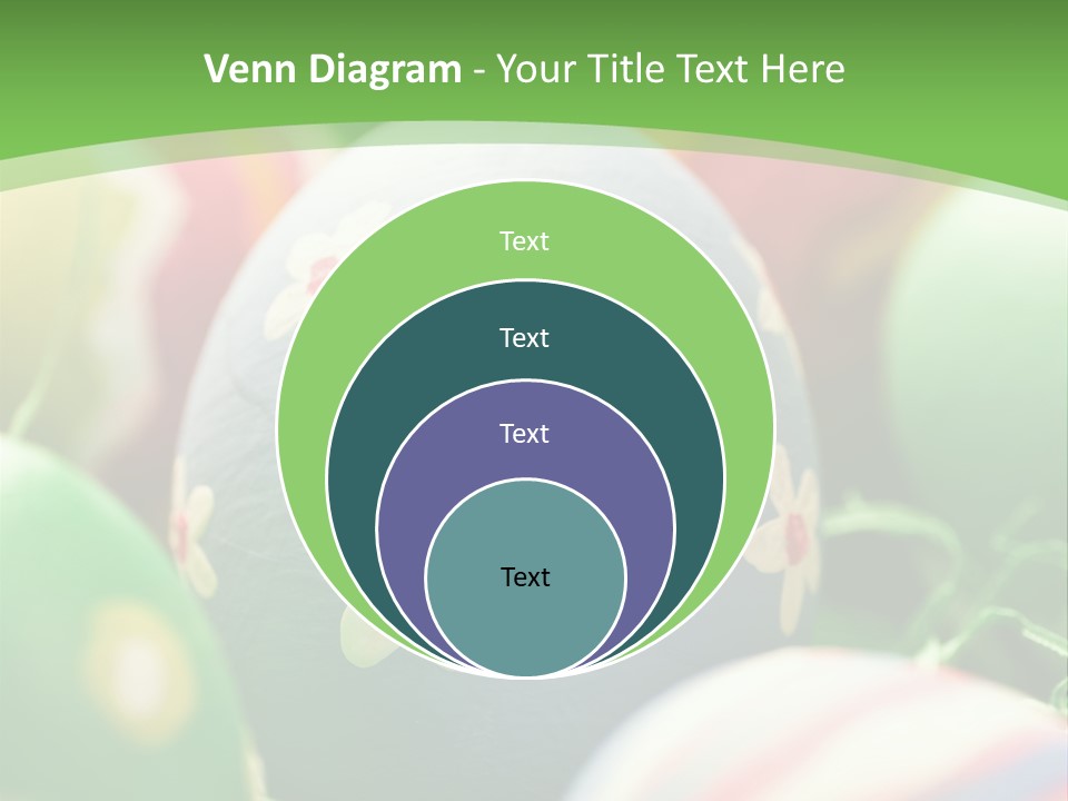 Cheerful Cluster Of Easter Eggs Painted With Rough Strokes - Close Up PowerPoint Template