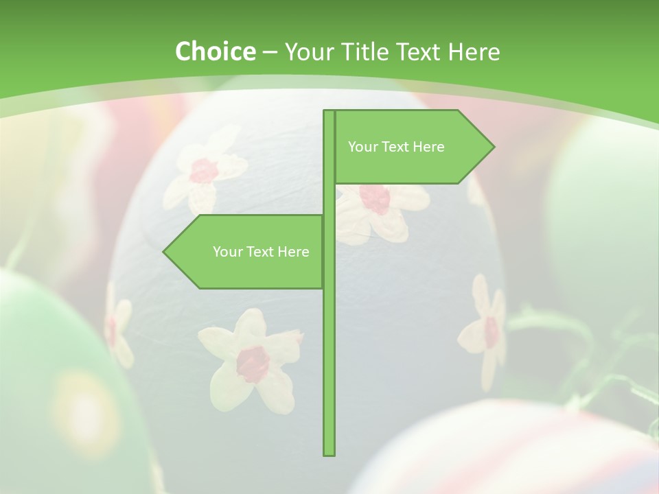 Cheerful Cluster Of Easter Eggs Painted With Rough Strokes - Close Up PowerPoint Template