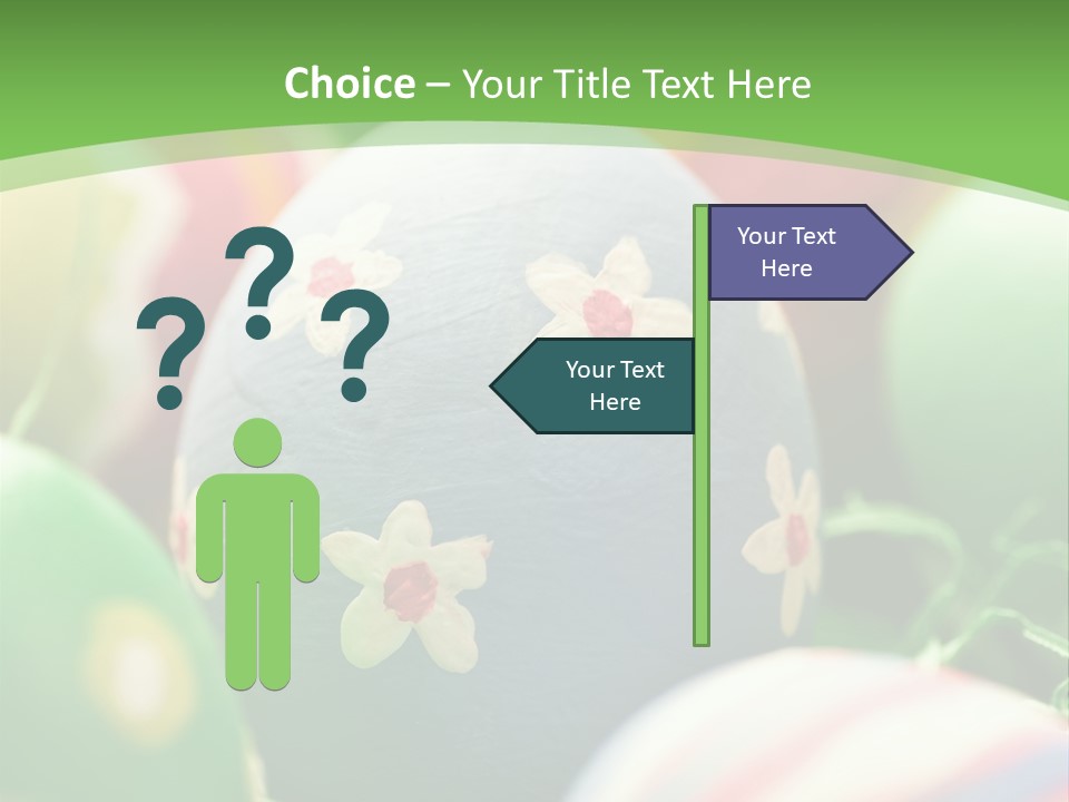 Cheerful Cluster Of Easter Eggs Painted With Rough Strokes - Close Up PowerPoint Template