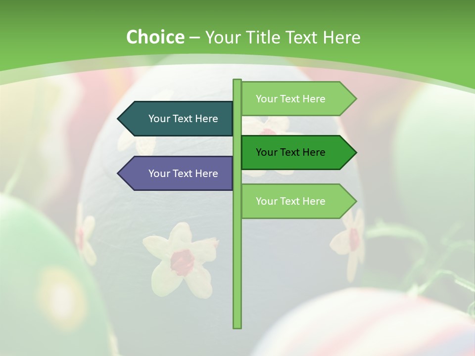 Cheerful Cluster Of Easter Eggs Painted With Rough Strokes - Close Up PowerPoint Template