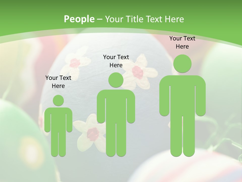 Cheerful Cluster Of Easter Eggs Painted With Rough Strokes - Close Up PowerPoint Template