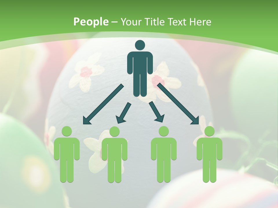 Cheerful Cluster Of Easter Eggs Painted With Rough Strokes - Close Up PowerPoint Template