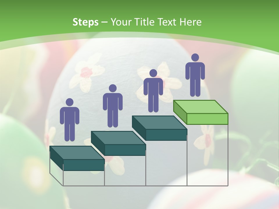 Cheerful Cluster Of Easter Eggs Painted With Rough Strokes - Close Up PowerPoint Template