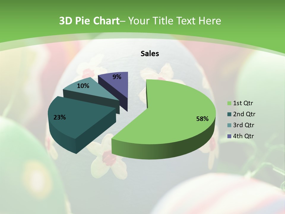 Cheerful Cluster Of Easter Eggs Painted With Rough Strokes - Close Up PowerPoint Template