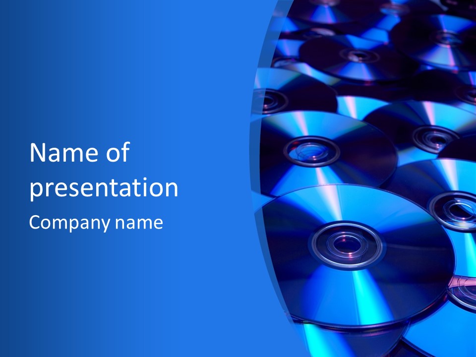 Close Up Of Batch Of Compact Disc PowerPoint Template