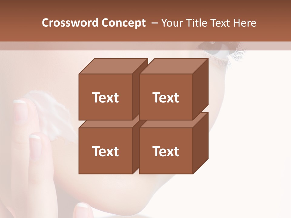 A Woman Holding A Cream On Her Face PowerPoint Template