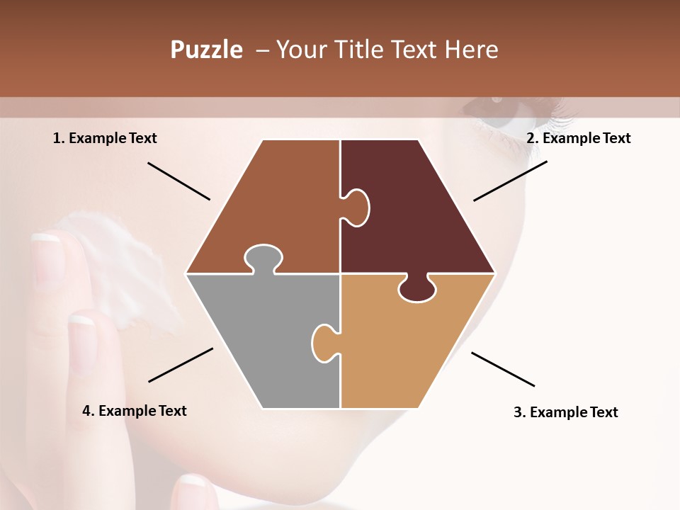 A Woman Holding A Cream On Her Face PowerPoint Template