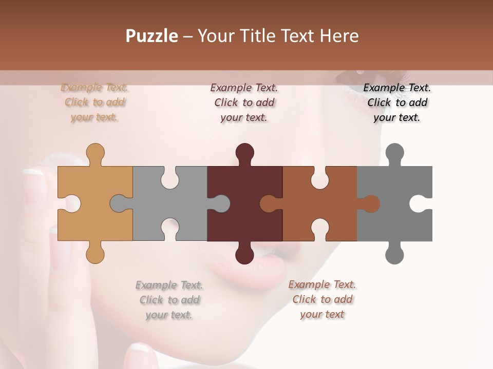 A Woman Holding A Cream On Her Face PowerPoint Template