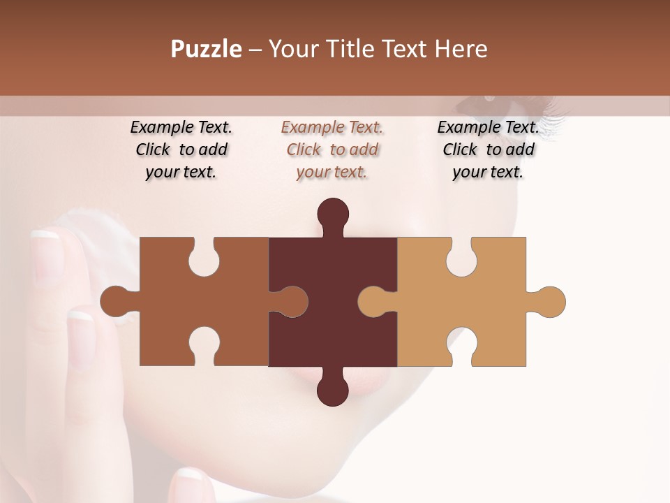 A Woman Holding A Cream On Her Face PowerPoint Template