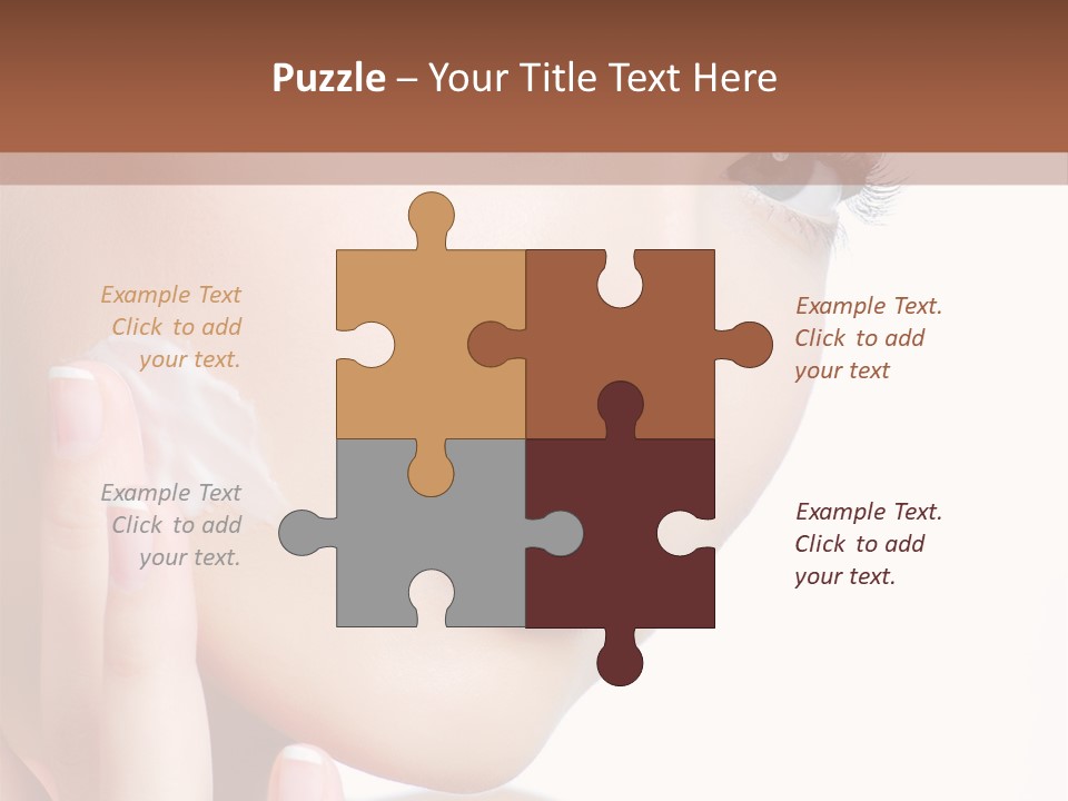 A Woman Holding A Cream On Her Face PowerPoint Template