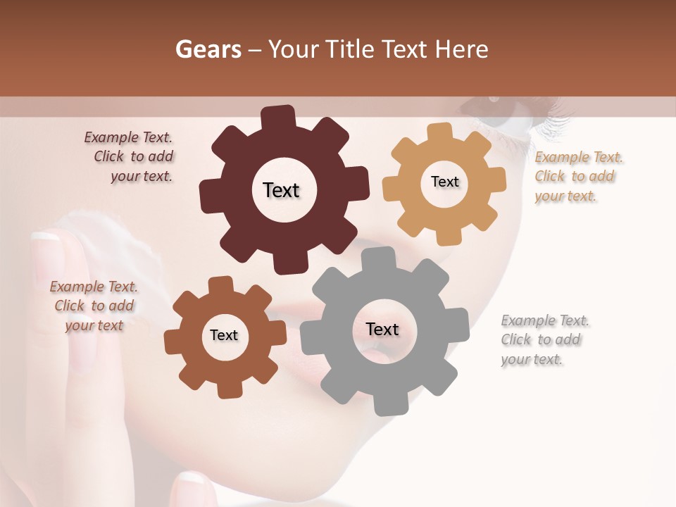 A Woman Holding A Cream On Her Face PowerPoint Template