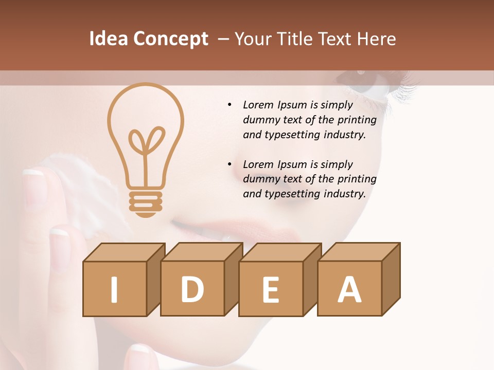 A Woman Holding A Cream On Her Face PowerPoint Template