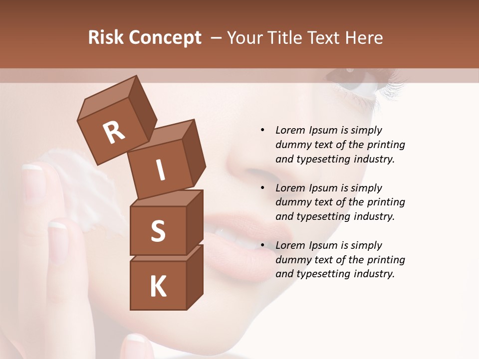 A Woman Holding A Cream On Her Face PowerPoint Template