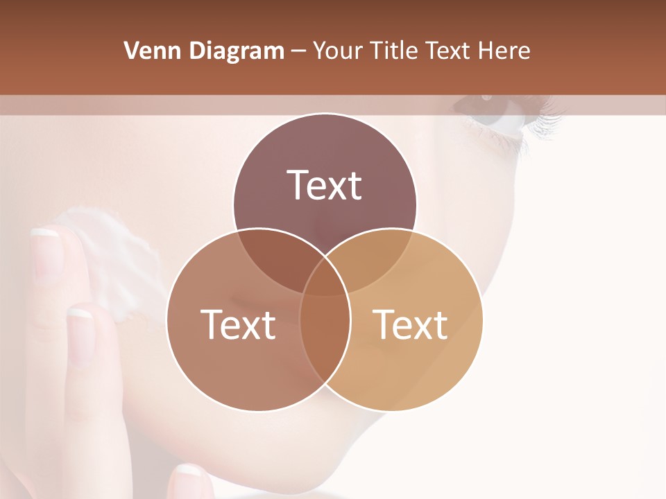 A Woman Holding A Cream On Her Face PowerPoint Template