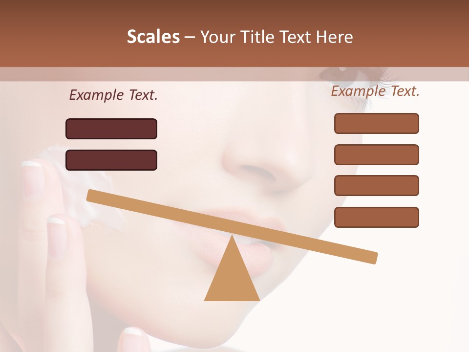 A Woman Holding A Cream On Her Face PowerPoint Template