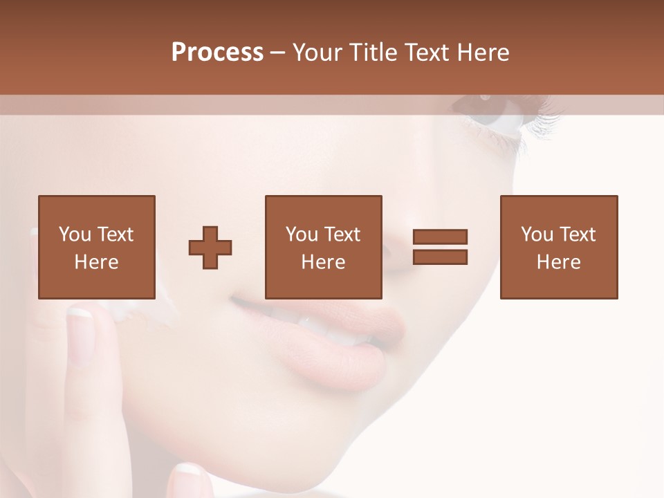 A Woman Holding A Cream On Her Face PowerPoint Template