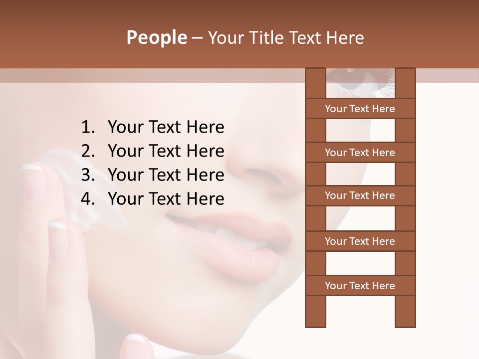 A Woman Holding A Cream On Her Face PowerPoint Template