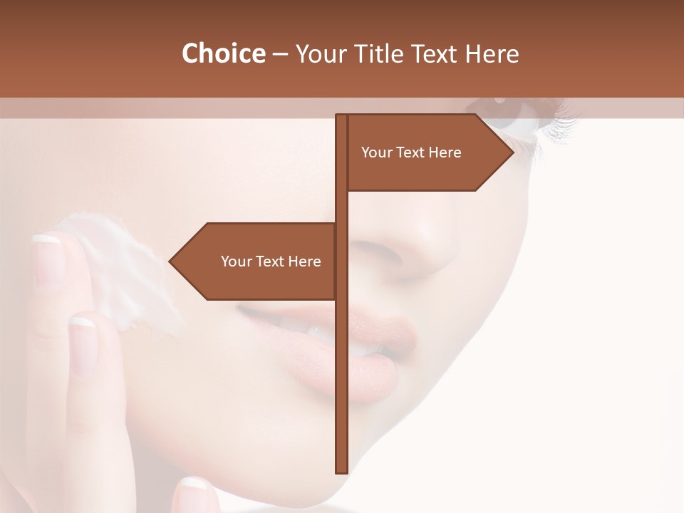 A Woman Holding A Cream On Her Face PowerPoint Template