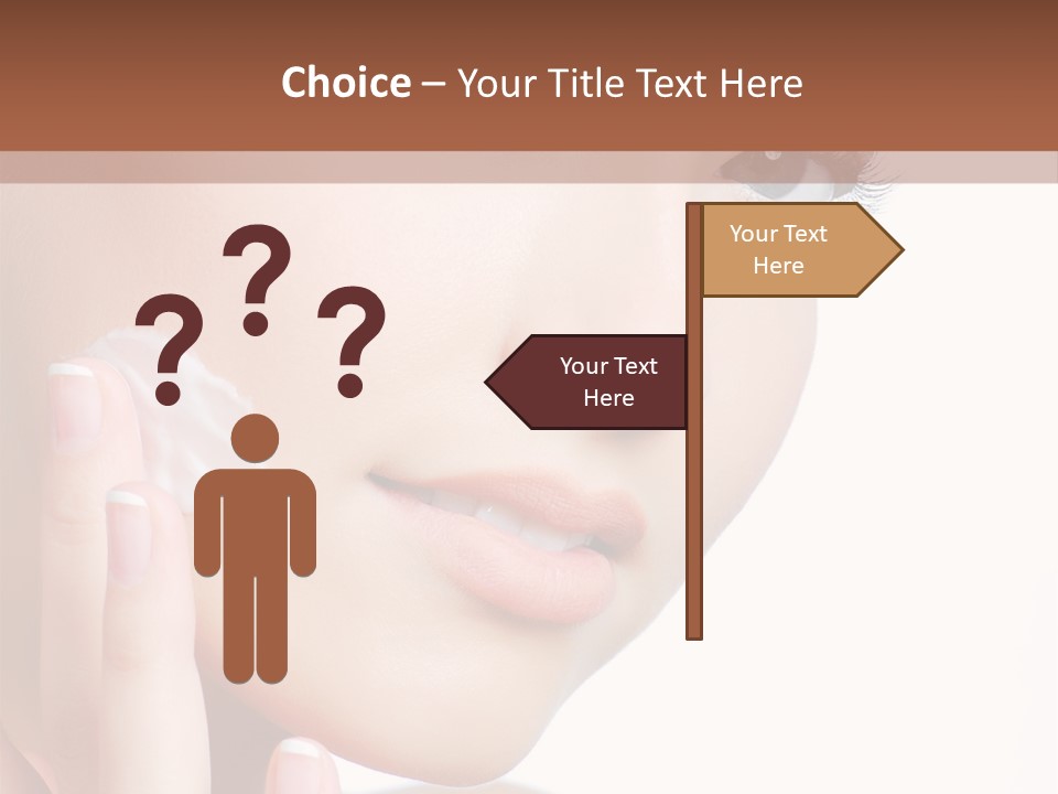 A Woman Holding A Cream On Her Face PowerPoint Template