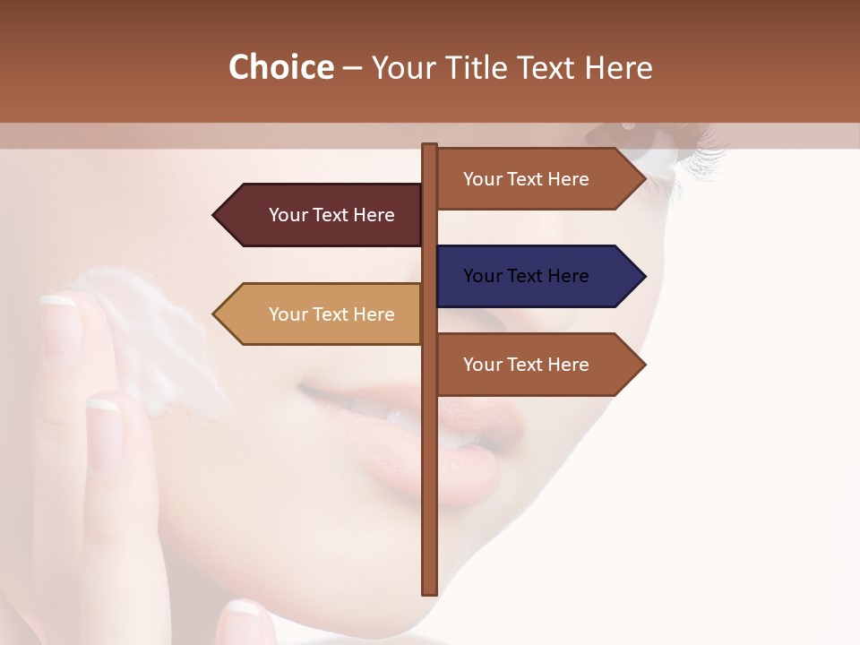 A Woman Holding A Cream On Her Face PowerPoint Template