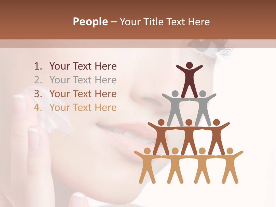 A Woman Holding A Cream On Her Face PowerPoint Template