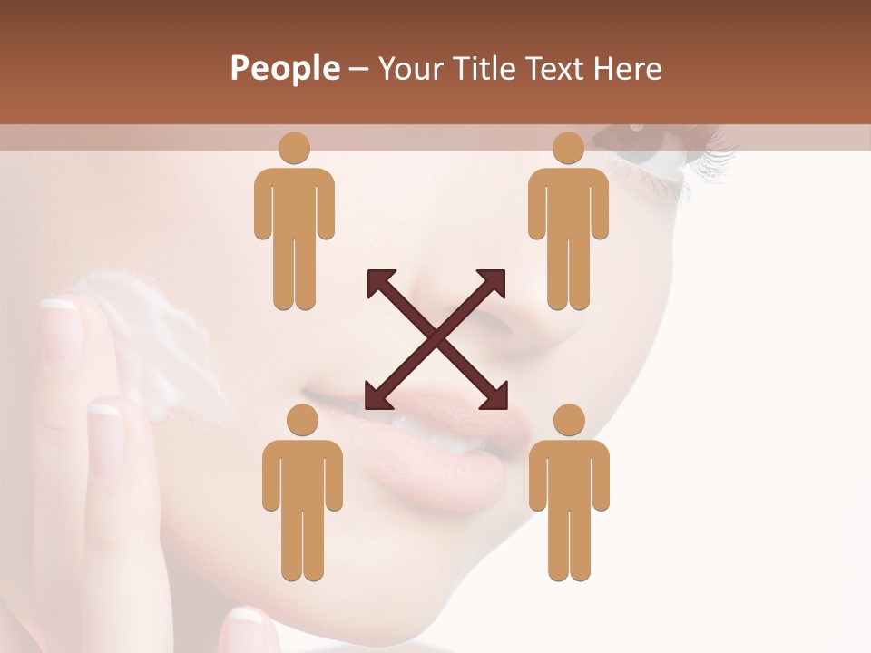 A Woman Holding A Cream On Her Face PowerPoint Template
