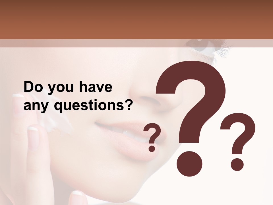 A Woman Holding A Cream On Her Face PowerPoint Template